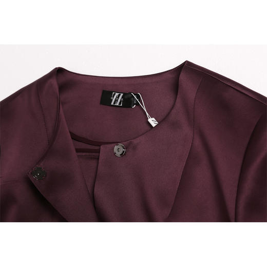 佐尔美春秋女装纯色英伦风修身显瘦中长外套中袖风衣E71FZ03 商品图1