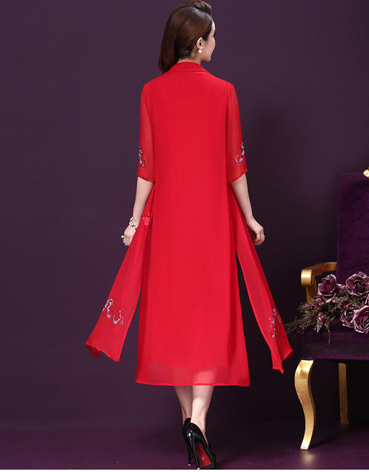 WXY-18175新款时尚两件套大码重磅桑蚕丝真丝连衣裙 商品图5