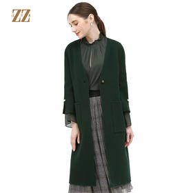 佐尔美冬季新品女士纯色羊毛双面呢外套呢子大衣E74SM17