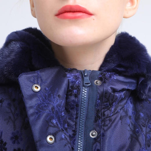 佐尔美冬季新款气质中老年加厚长款潮流貂毛领羽绒服E84PQ53 商品图1