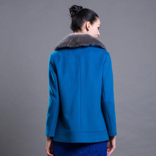 佐尔美冬季新款毛领纯色修身显瘦女士羊毛大衣外套女E54ZT31 商品图1