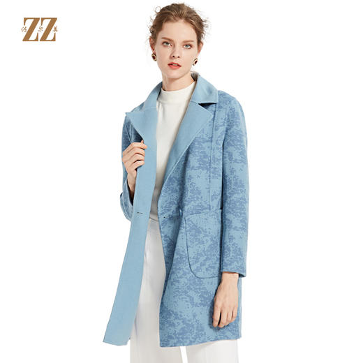 佐尔美新品秋冬新品 中老年两面穿羊毛双面呢大衣E84SM14 商品图0
