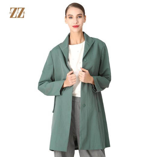 佐尔美新品秋冬新品薄纯色简约时尚妈妈装女外套E73FZ09 商品图1