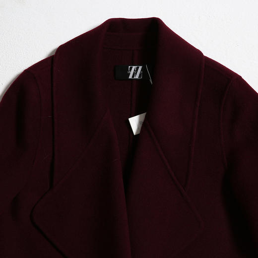 佐尔美冬季女装纯色修身显瘦九分袖羊毛大衣毛呢外套E64SM04 商品图3