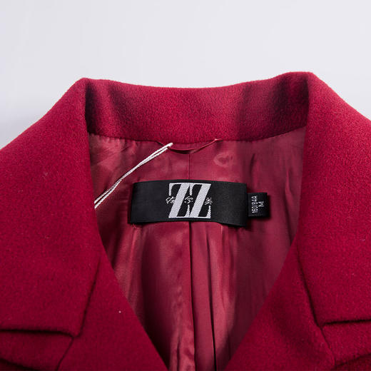 佐尔美冬款纯色单排扣羊毛大衣女大码修身显瘦毛呢外套E54ZZ21 商品图2