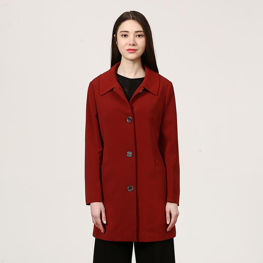 佐尔美新品春秋季女装纯色百搭休闲中长外套风衣上衣E73FC44 商品图1