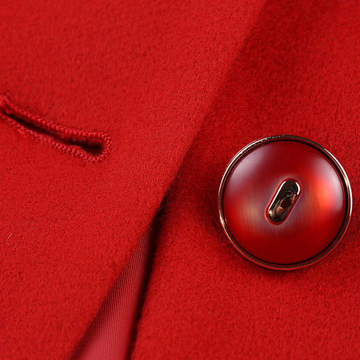 佐尔美冬季女款时尚毛呢外套大衣女单排扣直筒羊毛外套E64ZD23 商品图3