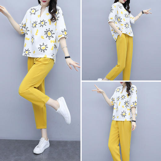 XFFS-3381新款上衣九分裤洋气减龄时尚套装 商品图3