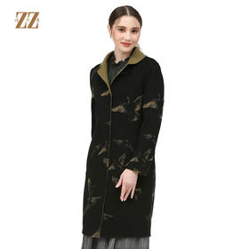 佐尔美冬季新品女士羊毛双面呢中长款大衣两面可穿E74SM18