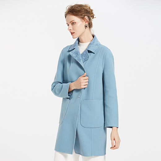 佐尔美新品秋冬新品 中老年两面穿羊毛双面呢大衣E84SM14 商品图1