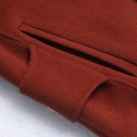 佐尔美秋冬新款简约气质修身中长款纯色羊毛双面呢大衣E74SM05 商品图2