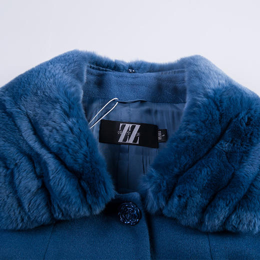 佐尔美冬季毛领纯色修身显瘦羊毛大衣单排扣外套女E54ZT19 商品图2