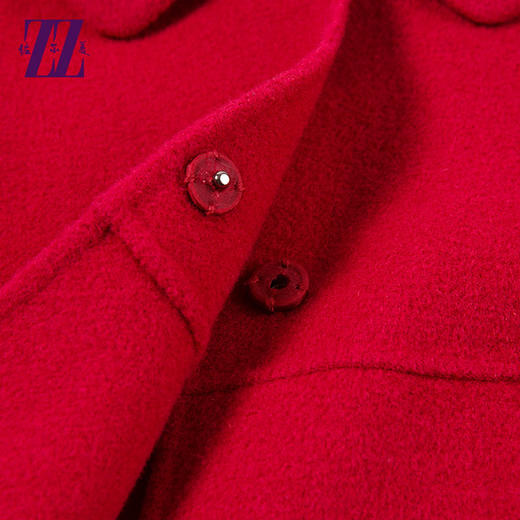 佐尔美中长款双面呢大衣女暗扣毛呢大衣外套羊毛大码女装E44SM09 商品图1