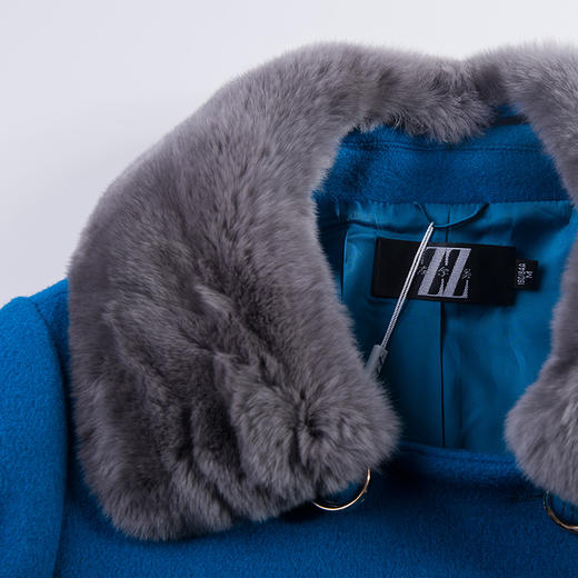 佐尔美冬季新款毛领纯色修身显瘦女士羊毛大衣外套女E54ZT31 商品图2