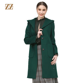 佐尔美冬季女装纯色百搭修身显瘦羊毛呢子大衣外套E74ZZ35