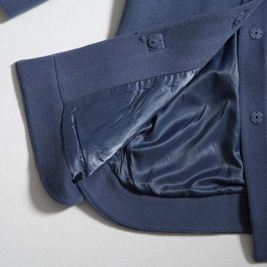 佐尔美秋冬新品羊毛大衣毛领中长款呢外套两色可选E64ZH48 商品图4