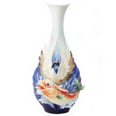 【6F】法蓝瓷独占鳌头 鳌鱼与鹤瓷瓶 限量988PCS