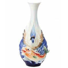 【6F】法蓝瓷独占鳌头 鳌鱼与鹤瓷瓶 限量988PCS 商品图0