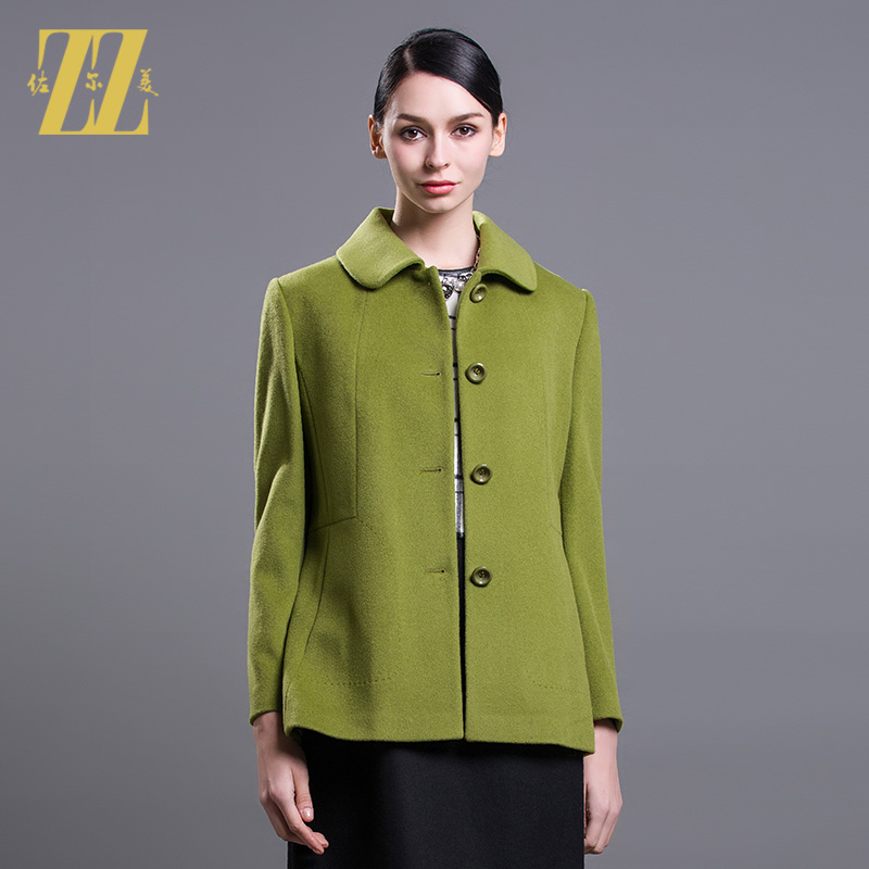 佐尔美新品冬季新款纯色羊毛大衣短款修身显瘦女毛呢外套E54ZD06