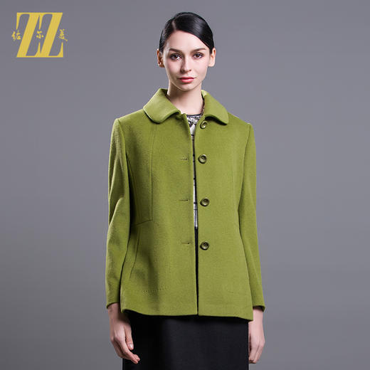 佐尔美新品冬季新款纯色羊毛大衣短款修身显瘦女毛呢外套E54ZD06 商品图0