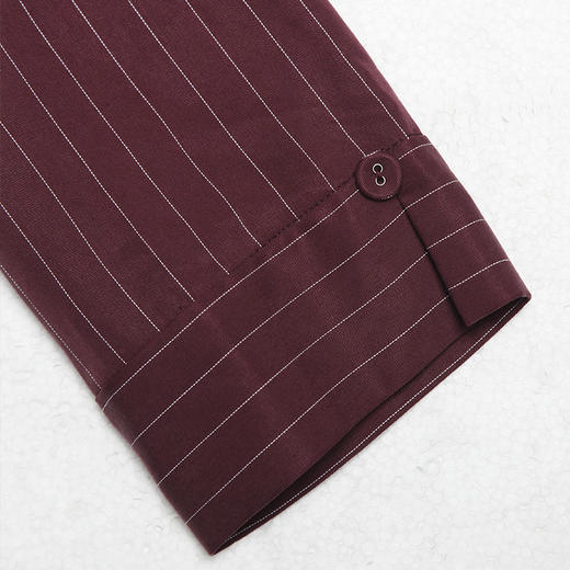 佐尔美新品秋季新品职场风条纹束腰女士中袖外套E81SO14 商品图3