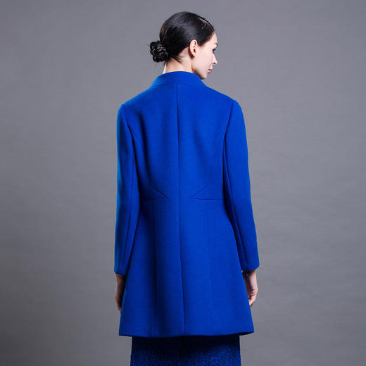 佐尔美冬季新款大码女装修身显瘦纯色羊毛大衣女毛呢外套E54ZZ34 商品图1