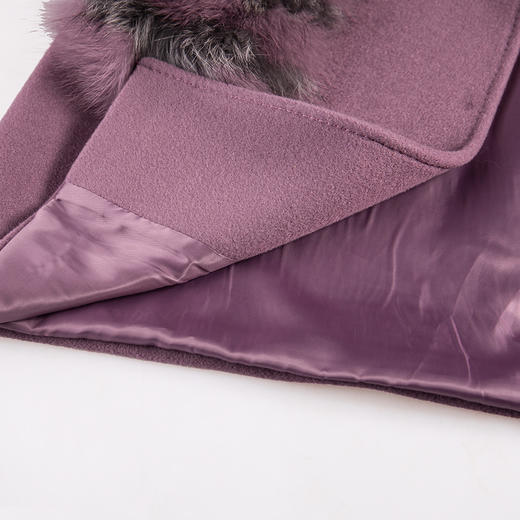 佐尔美冬装羊毛大衣 斗篷七分袖圆领中长款毛呢外套女呢子E44ZH66 商品图4