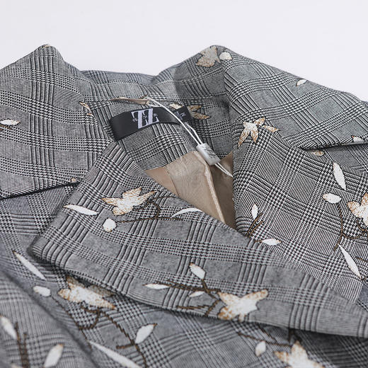 佐尔美春秋新款气质减龄女士过膝风衣中长款格纹宽松外套E83FZ32 商品图1