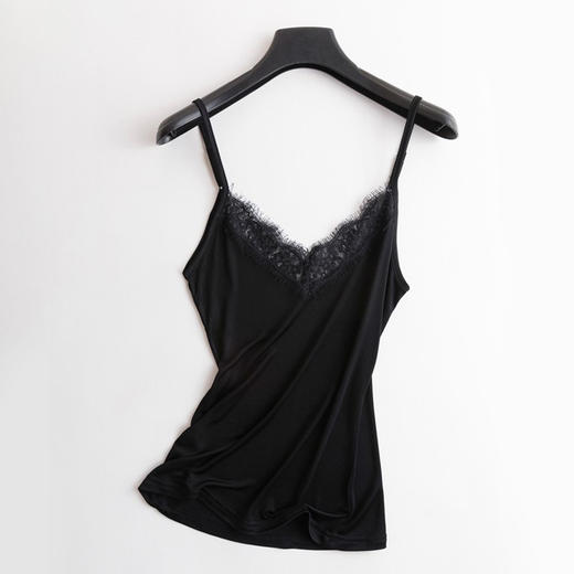 雀说 桑蚕丝宽松V领花边真丝吊带小背心JSY007 CN24-DJ99 商品图6