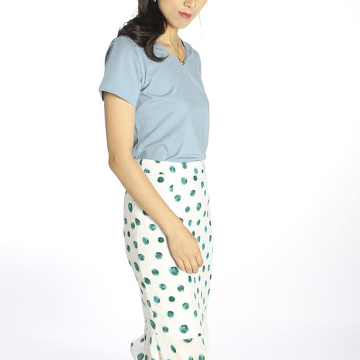 丁摩 纯棉短袖显瘦V领T恤18-02DB99-24.05.31 商品图6