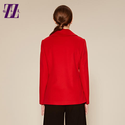 佐尔美冬季女款时尚毛呢外套大衣女单排扣直筒羊毛外套E64ZD23 商品图1