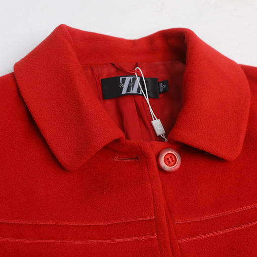 佐尔美复古气质纯色简约单排扣羊毛短外套E64ZZ33 商品图1