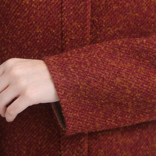 佐尔美冬季新款毛呢大衣中长款复古羊毛双面呢外套E84SM05 商品图2