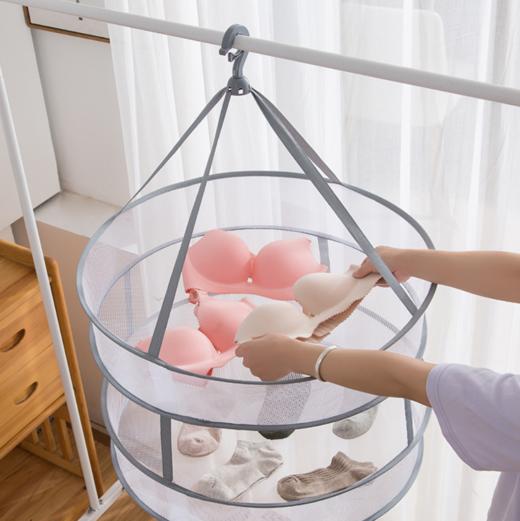 【居家】多功能包边晒衣篮双层折叠平铺晾衣网大号 商品图1