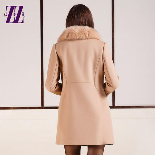佐尔美新品中长款羊毛妮子大衣毛领单排扣毛呢外套女E44ZH78 商品图4