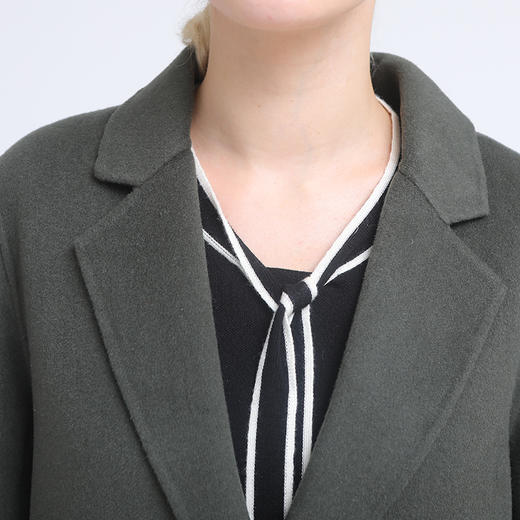 佐尔美冬季新款纯色潮流简约气质长款羊毛双面呢大衣E74SM04 商品图1