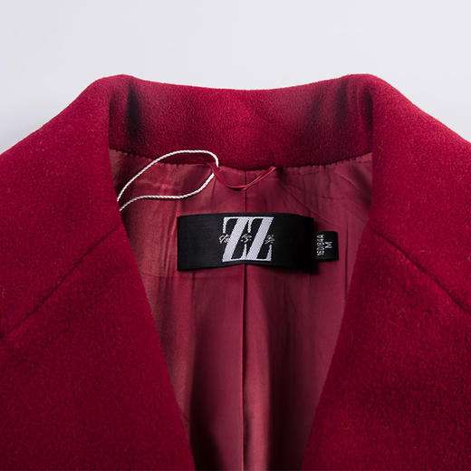 佐尔美冬季新款纯色中长款女装修身羊毛大衣毛呢外套女E54ZZ14 商品图2