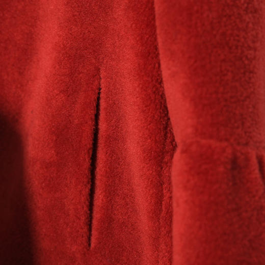 佐尔美冬季新品中老年女士纯色简约气质羊剪绒大衣中短款E84YJ35 商品图3