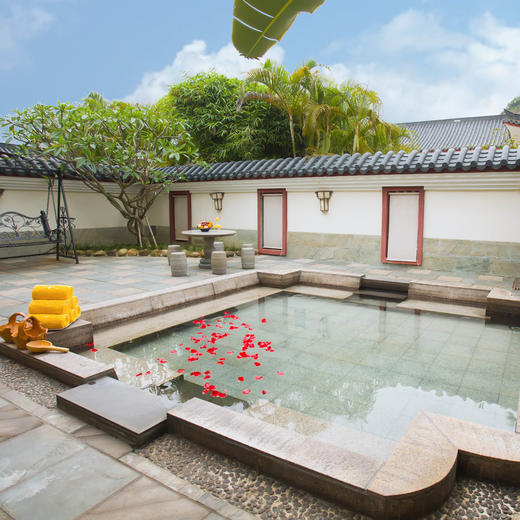 【唐宫四合院】皇家SPA酒店 带庭院私家温泉池四房一厅套房（海棠汤/莲花汤/桂花汤） 商品图2