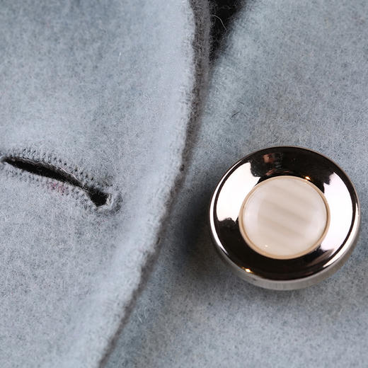 佐尔美新款羊毛双面毛呢女英伦开衫拼接修身上衣外套女E64SM22 商品图3