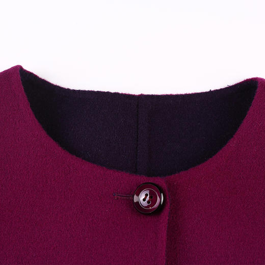 佐尔美冬季女装双面大衣单排扣修身圆领毛呢外套E64SM20 商品图2