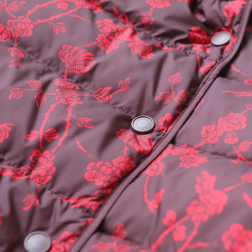 佐尔美冬季新款双穿长款复古印花连帽羽绒服E94YY09 商品图2