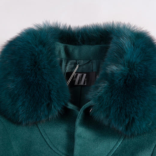 佐尔美冬装羊毛大衣女中长款修身毛呢外套毛领E44ZH58 商品图2