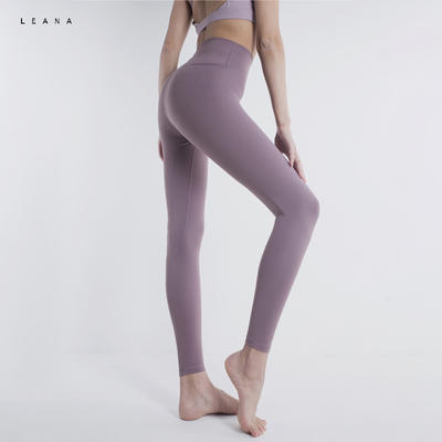 LEANA丽娜高腰亲肤裸感纯色速干弹力紧身提臀运动瑜伽长裤NP3806-1（升级面料，批次不同，会有色差） 商品图13