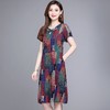 MQ-XFR2688夏季新款显瘦大码绵绸印花连衣裙YY 商品缩略图4