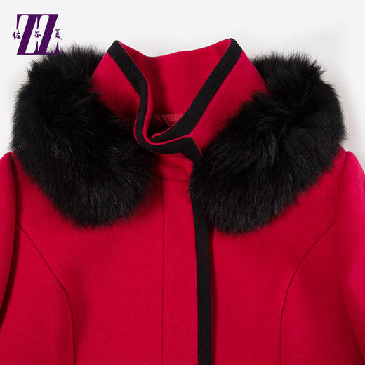 佐尔美新品春秋秋冬季毛呢外套女呢子大衣中长款羊毛E44ZH79 商品图2