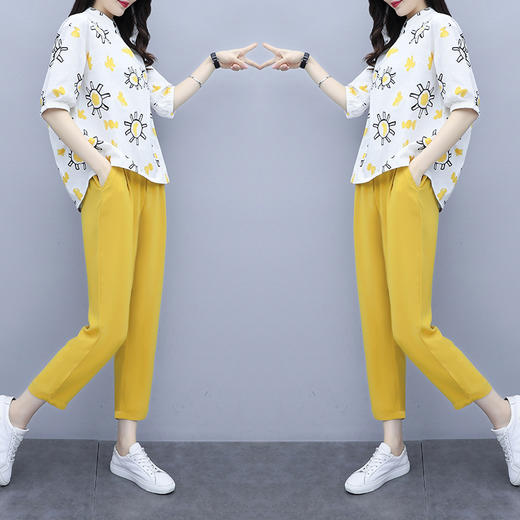 XFFS-3381新款上衣九分裤洋气减龄时尚套装 商品图1