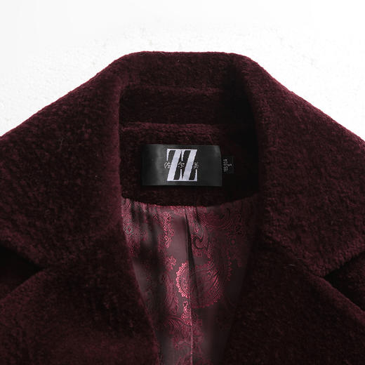 佐尔美新品冬季女装纯色百搭修身显瘦羊剪绒羊毛大衣外套E74YJ41 商品图1