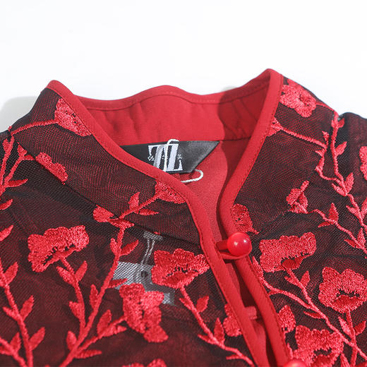 佐尔美春秋季新款复古气质喜庆妈妈装优雅女士连衣裙E91LL13 商品图1