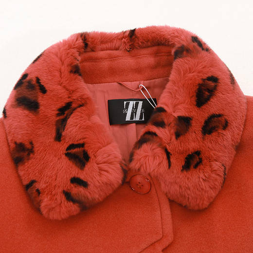 佐尔美冬季女装纯色百搭毛领羊毛呢子大衣外套中褛E44ZT34 商品图1